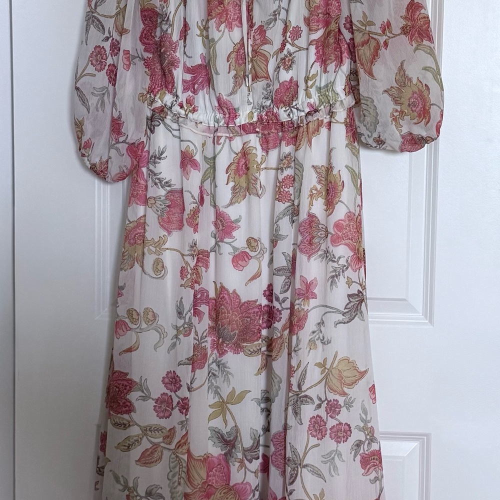1.STATE Floral-Print Smocked Waist Maxi
Dress Size L Boho Hippie Peasant